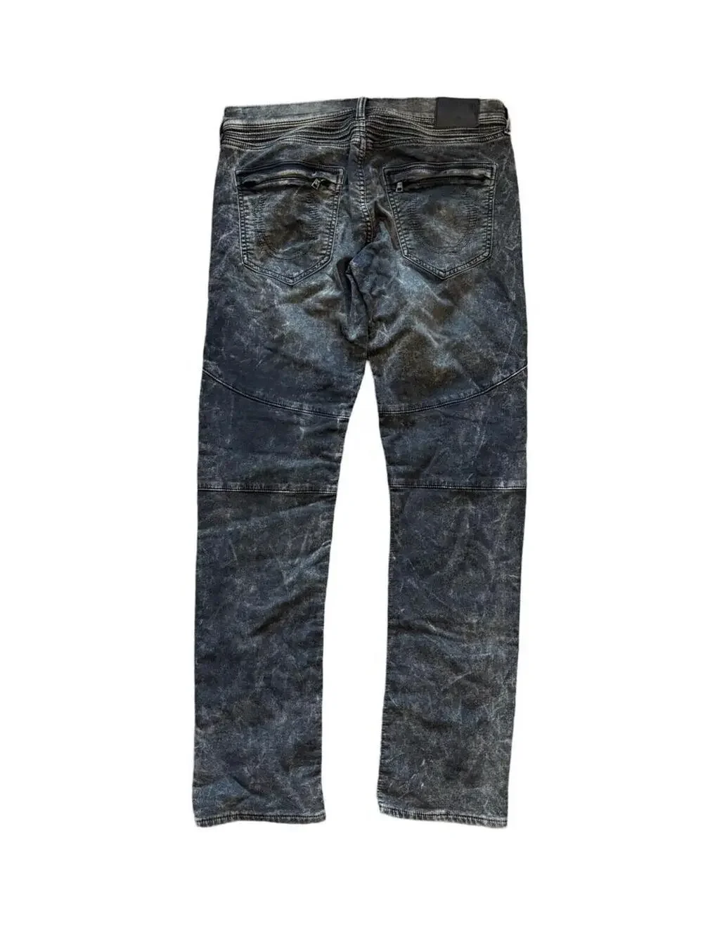 True Religion Geno Relaxed Slim Moto Jeans Gray Black Men's Size 32x33 Vintage